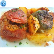Gemistà, pomodori e peperoni al forno ripieni di riso surgelati - 400gr - Spitika Trofima