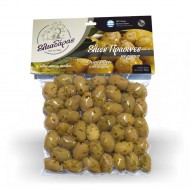 Whole green olives with oregano - 250gr - Eliadaras