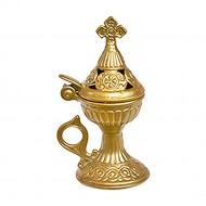 Incensiere da appoggio in metallo - 15x6,5cm - Hellinikon