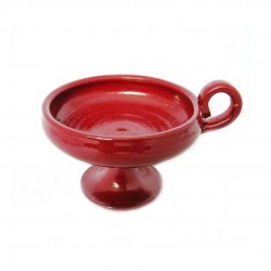 Incensiere in ceramica, aperta colore bordeaux - 7x9,5cm - Hellinikon