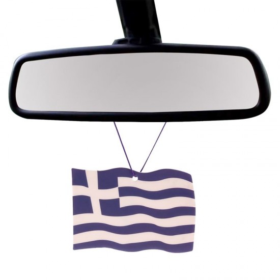 Car Air Freshener, Vanilla Fragrance, Greek Flag - Hellinikon