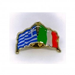 Double Flag Pin Greece-Italy - Hellinikon