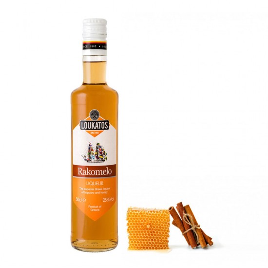 Rakomelo Liqueur (tsikoudià and honey) 25% vol - 500ml - Loukatos