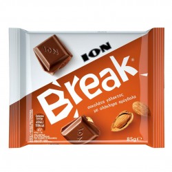 "Break" Greek milk chocolate ION with whole almonds "AMIGDALOU" - 85gr - Ion